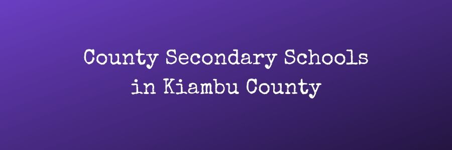 County Secondary Schools in Kiambu County