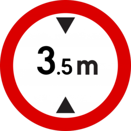 No entry for vehicles exceeding 3.5 metres height