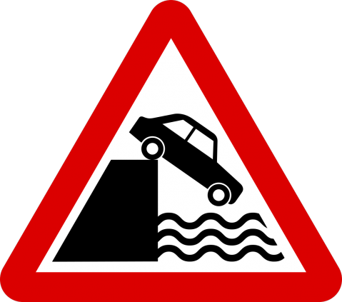 Riverbank with no barrier ahead