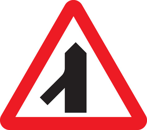 Traffic merging on the left