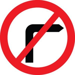 No right turn