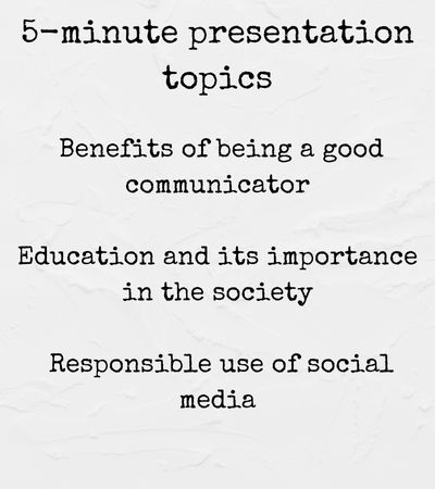 best presentation topics for 5 minutes