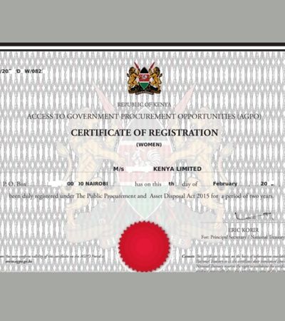 AGPO Certificate