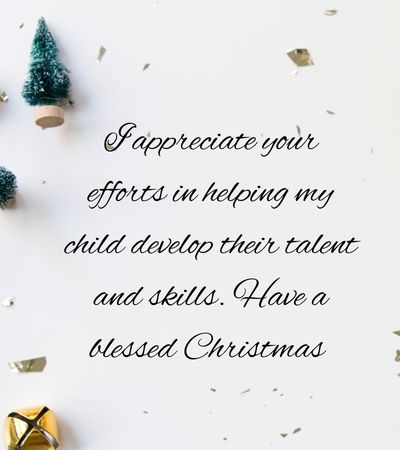 Christmas Message to Nursery School Teacher