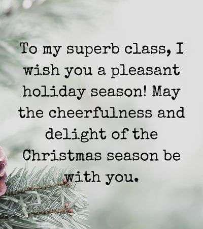 Christmas message to students from teacher