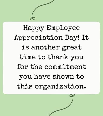 Employee Appreciation Day Message from Boss