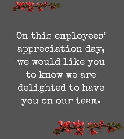 Employee Appreciation Day Thank You Message