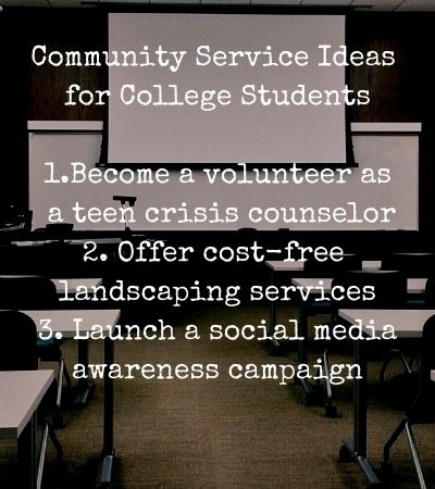 Examples of Community Service for College Students