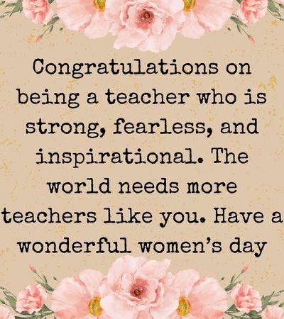 Happy International Women's Day wishes to Teacher