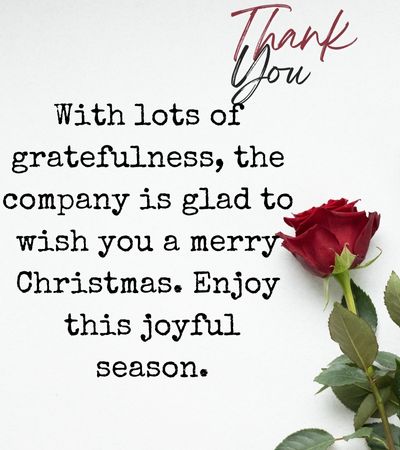 Holiday Thank You Message to Employees