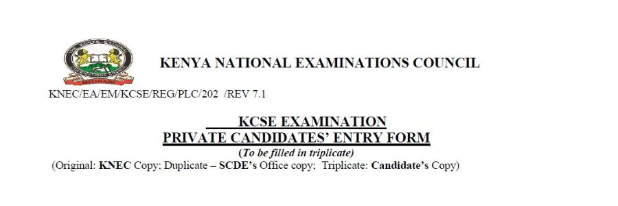 KCSE Private Candidate Registration