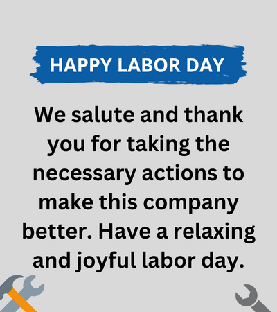 Labor Day Thank You to Employees
