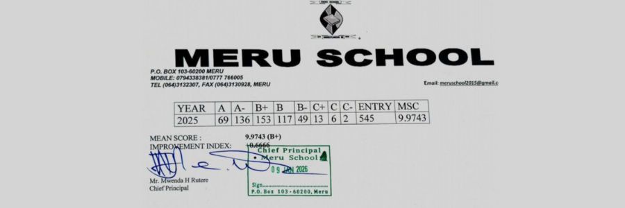 Meru School KCSE Results 2025