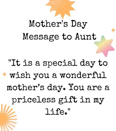 Mother's Day Message to Aunt
