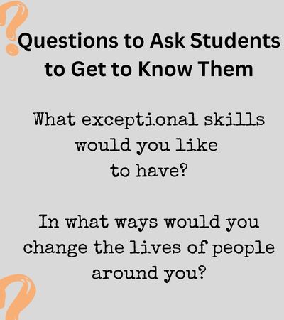 Questions to Ask Students About Themselves