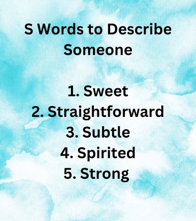 S Words to Describe Someone