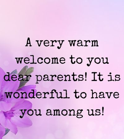 Short Welcome Message to Parents from Teacher