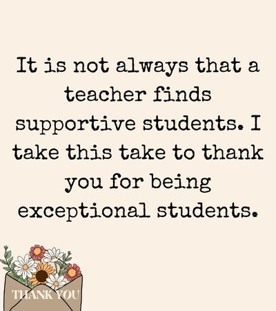 Thank You Message for Students from Teacher