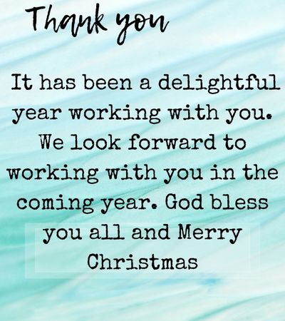 Thank You Message to Employees at Christmas