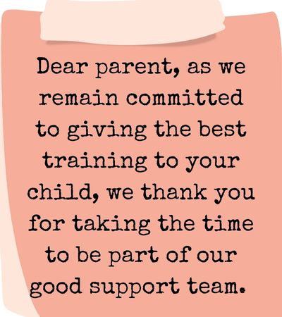 Thank You Message to Parents from Teacher