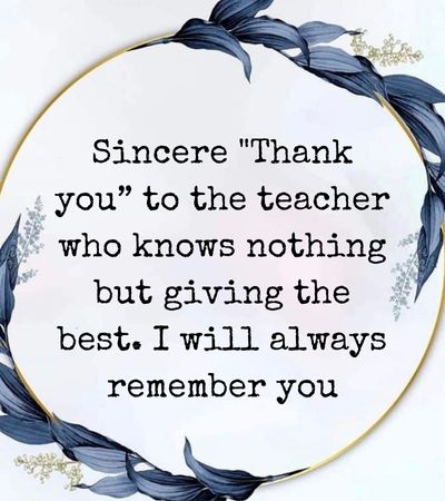 Thank You Teacher Messages from Students