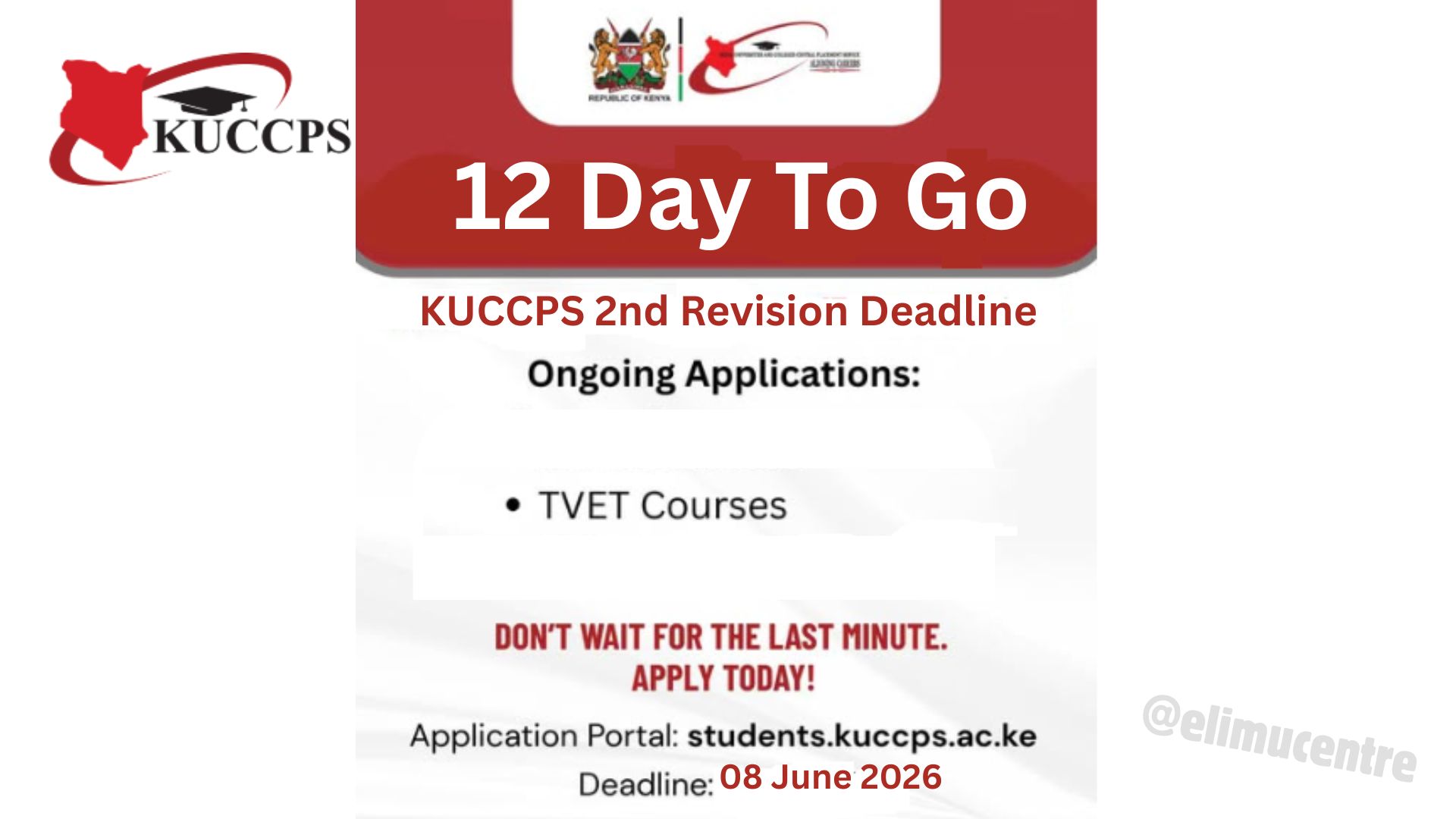 The KUCCPS TVET Second Revisions