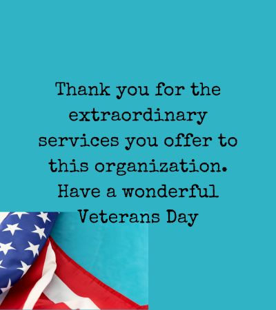 Veterans Day Message to Employees