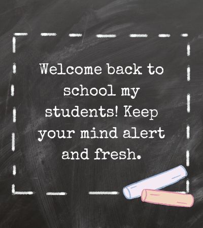 Welcome Back Students