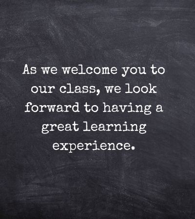 Welcome Message for New Class Teacher