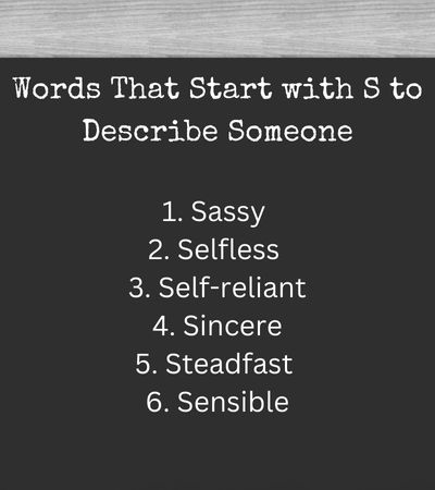 Words That Start with S to Describe Someone