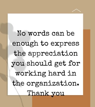 Words of Appreciation for Staff
