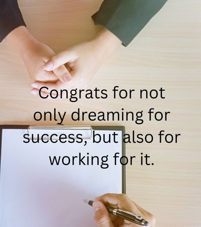 congratulating on success