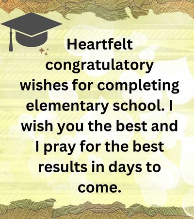 elementary graduation message