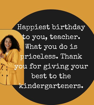 how to wish a happy birthday to a kindergarten teacher