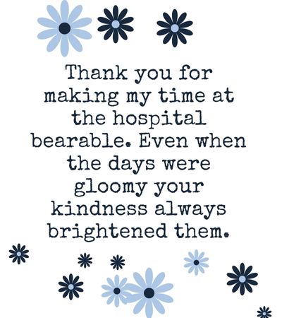 how to write a thank you card to hospital staff