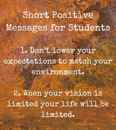 short positive messages for young students