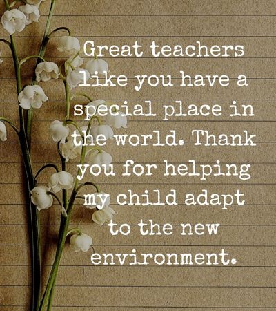 thank you note to kindergarten teacher